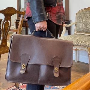 Vintage leather Coach brief case